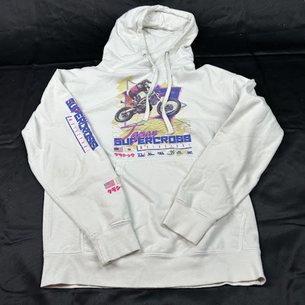 Vitriol Men's White Japan Supercross Graphic Hoodie – Size Medium